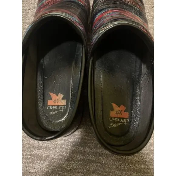 Dansko XP Striped Pro Leather Clog Size 9 US EUR 40 Slip On Comfort Rainbow - Picture 10 of 14